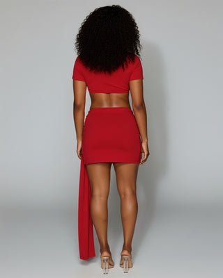 AUREN Ring Detail Crop Top & Skirt Set