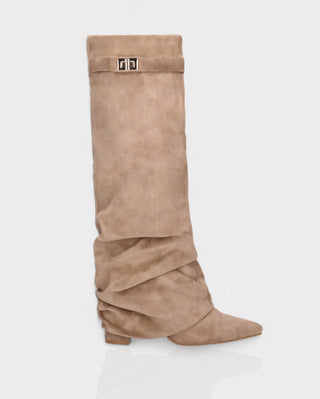 MAISY Slouchy Pointed-Toe Knee-High Boots