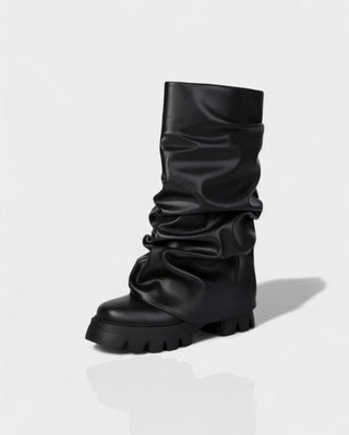 CRISTINA Slouchy Platform Mid-Calf Boots