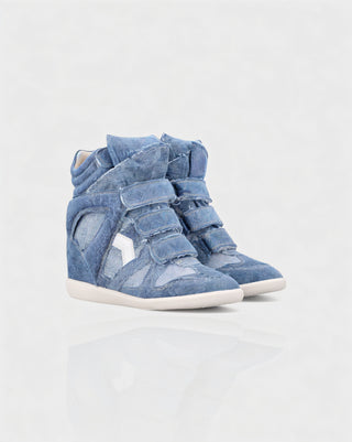 AZURA Suede High-Top Wedge Sneakers