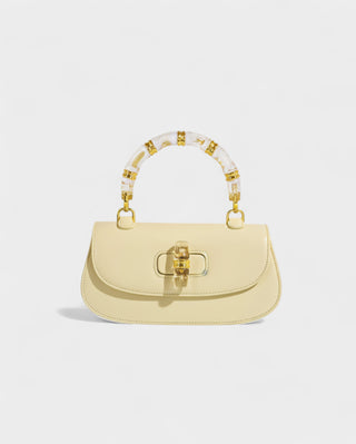 ZARLA Bamboo Handle Faux Leather Bag