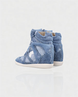 AZURA Suede High-Top Wedge Sneakers