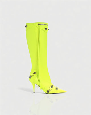 WENA Studded Pointed Toe Knee-High Boots