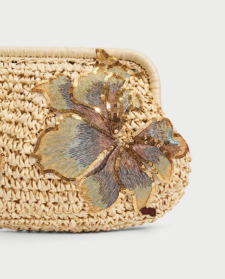 LORAVIE Floral Woven Chain Crossbody Bag