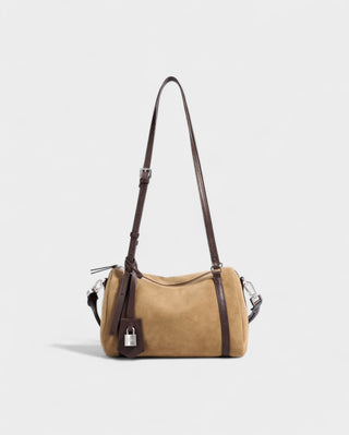 RASOS Faux Suede Barrel Shoulder Bag