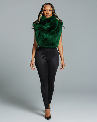 KARISE Plush Faux Fur Vest Top