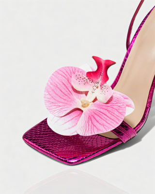 VIONA Orchid Bloom Ankle Strap Heels