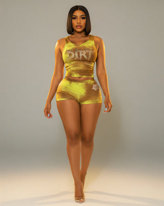 REYA Diamond Design Top and Shorts Set