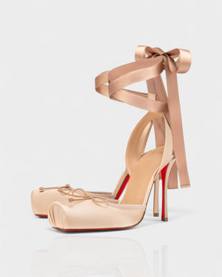 BREN Red Sole Ballet Lace-Up Stiletto Heels