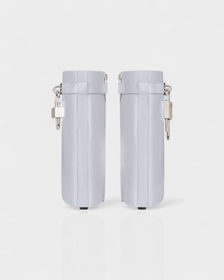 AVELINE Padlock Wedge Faux Leather Ankle Boots