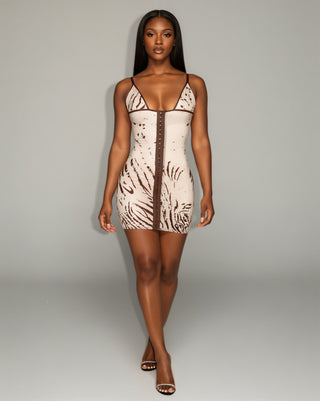 EMILIA Zebra Print Bodycon Mini Dress