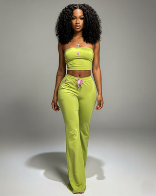 CASHLEY Bandeau Top and Flare Pants Set