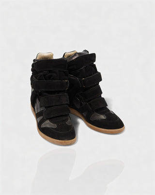 AZURA Suede High-Top Wedge Sneakers