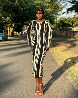 ZEVRA Stripe Knit Maxi Dress