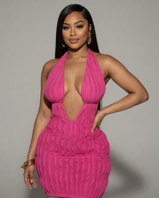 ELAINA Hollow Wavy Mini Dress