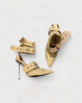 MARILYN Buckle Strap Pointed-Toe Stiletto Heels