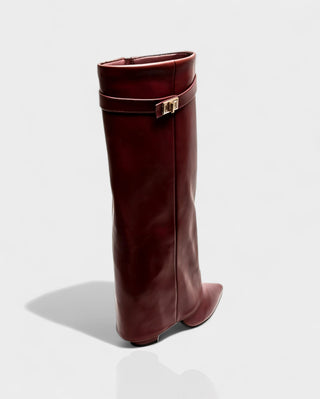 MAISY Straight Pointed-Toe Knee-High Boots