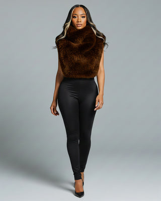 KARISE Plush Faux Fur Vest Top