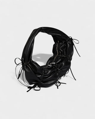 YONA Ruched Bow Shoulder Bag