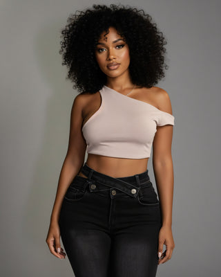 HAZE Denim Criss-Cross Waistband Cargo Pants