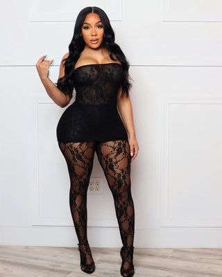 NATASHA Mini Dress & Tights Set