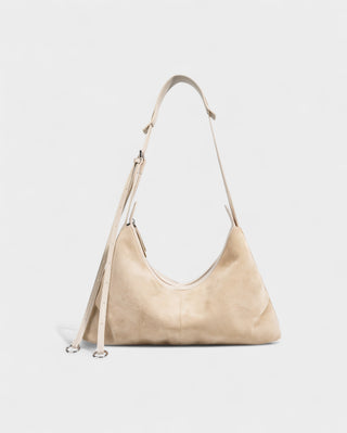 YENNA Faux Suede Dumpling Shoulder Bag