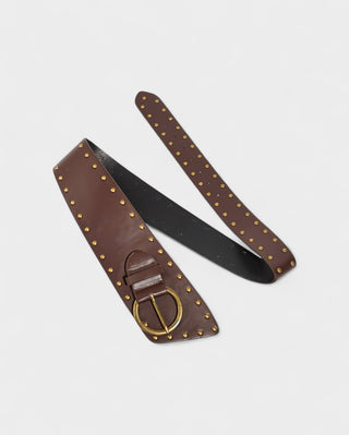 AYYZEL Faux Leather Wide Studded Belt