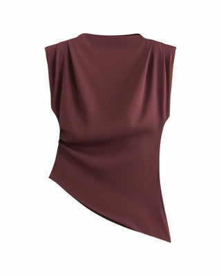 ALARMA Sculpted Asymmetric Draped Top
