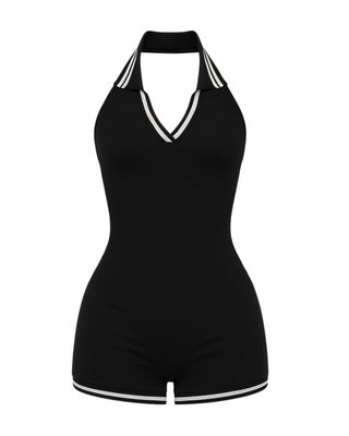 JEYNE Backless Halter Sleeveless Romper