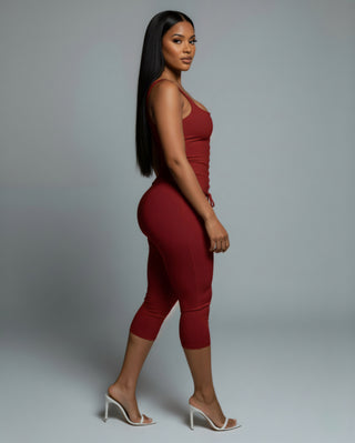 MATILDA Lace Up Top & Capri Pants Set