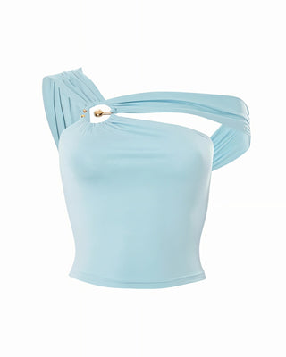 ALAIRE One-Shoulder Ring Accent Top