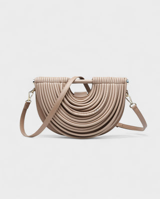 CANYA Textured Half-Moon Crossbody Clutch