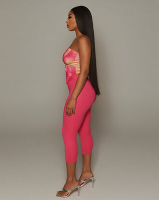 ELLIE Strapless Ring Detail Top & Capri Pants