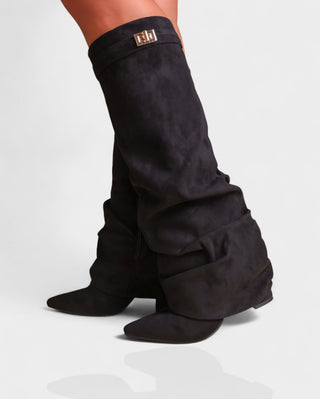 MAISY Slouchy Pointed-Toe Knee-High Boots