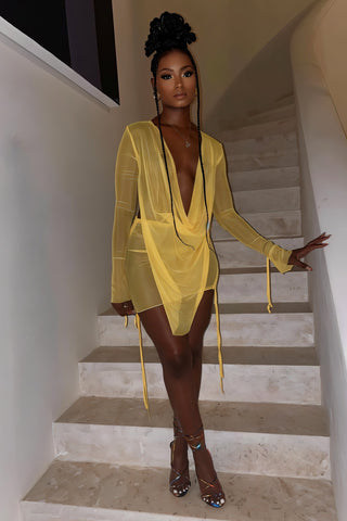 VALERIA Tie-up Mesh Gauze Pleated Skirt Set