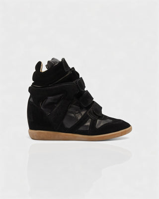 AZURA Suede High-Top Wedge Sneakers