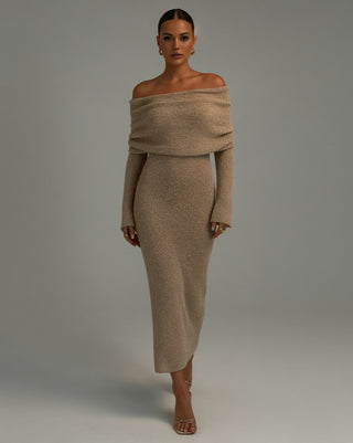 ANGELICA Knit Off-Shoulder Maxi Dress