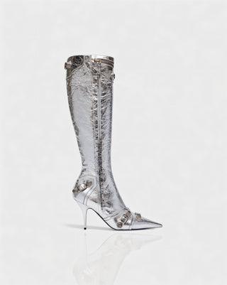 WENA Studded Pointed Toe Knee-High Boots