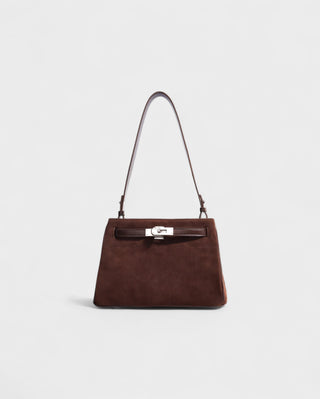 NINYA Faux Suede & Leather Handbag