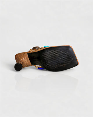 CIYANA Gemstone Embellished Heel Sandals