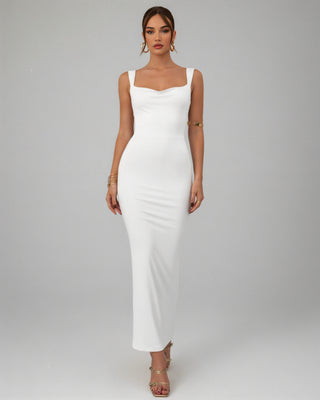 EVELLE Satin Bow-Back Maxi Dress