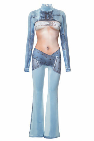 JENNA 3D Illussion Print Jumpsuit