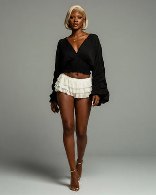 BERYL Long-Sleeve Chiffon Blouse