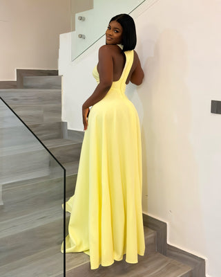 LORAINE Ruched Waist Maxi Dress