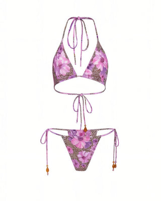 AMANDA Floral & Leopard Print Bikini Set