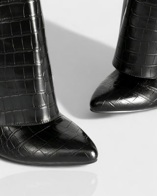 MAISY Straight Faux Crocodile Boots