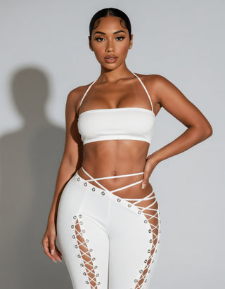 SORELA Crop Top & Lace-up Pants Set