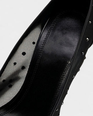 AURIEL Embellished Red Sole Mesh Stiletto Heels