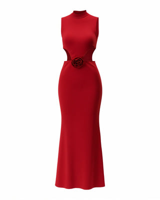 QUEENIE High-Neck Maxi Dress