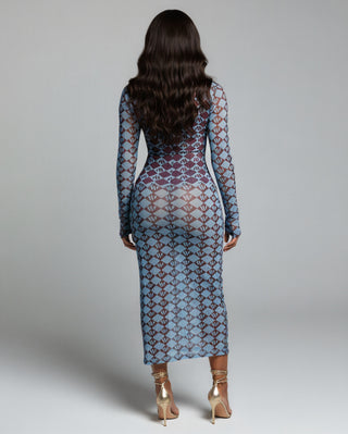 MALINA Turtleneck Long Sleeve Midi Dress